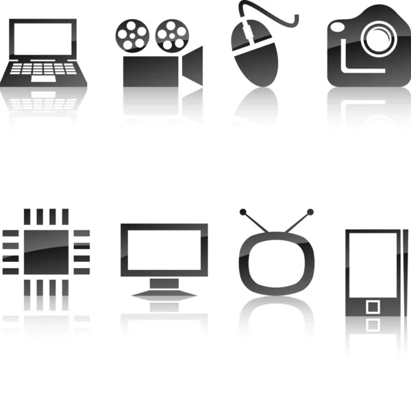Multimedia icon set. — Stock Vector