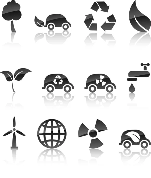 Ensemble d'icônes écologiques. — Image vectorielle