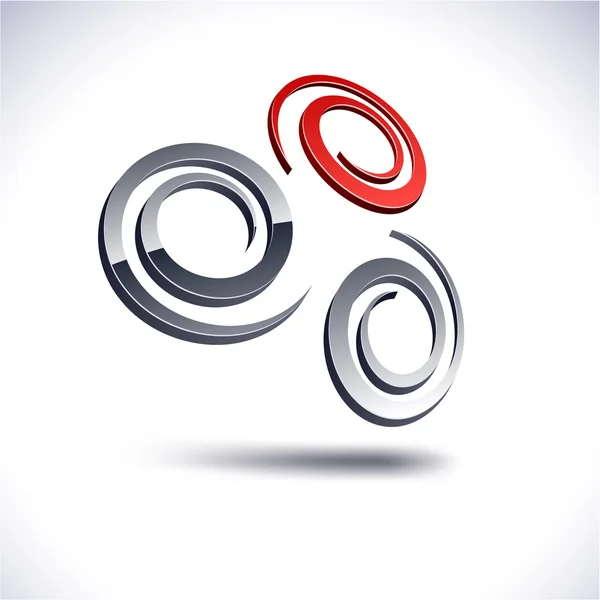 Icône spirale 3d abstraite . — Image vectorielle