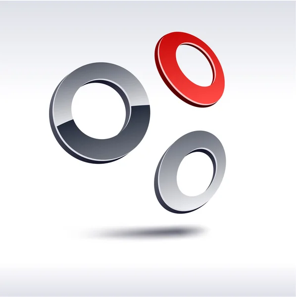 Abstract 3d rings icon. — Stock Vector