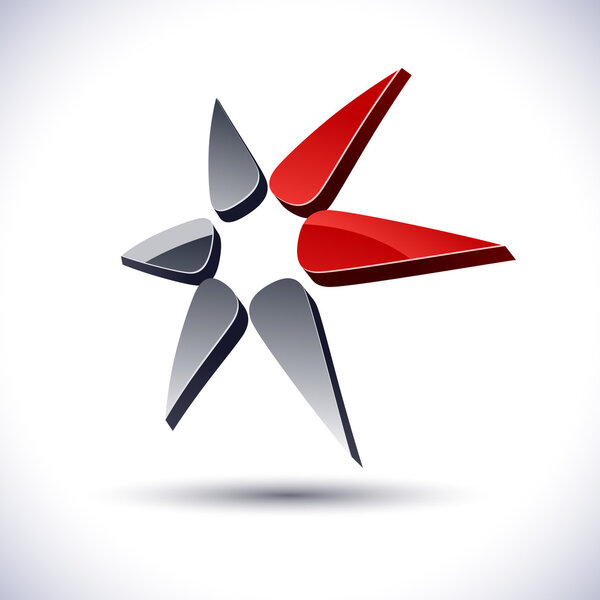 Abstract 3d star icon.