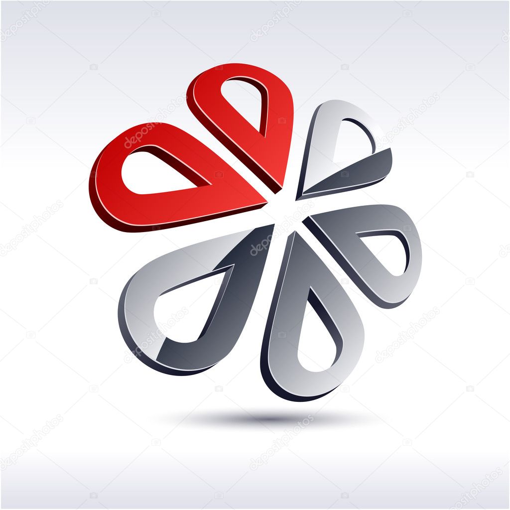 Abstract 3d flower icon.