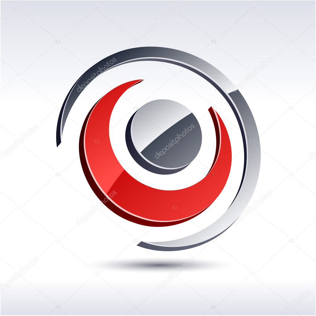 Abstract 3d round icon.