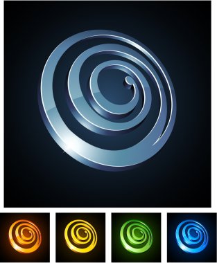 3d spiral emblems. clipart