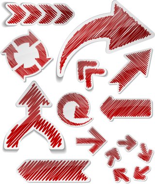 Hand drawn arrows set. clipart