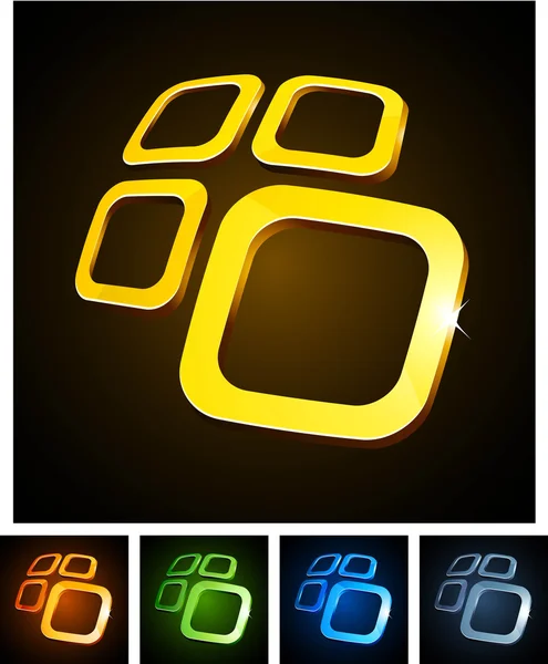 3d vibrant emblems. — Stock Vector