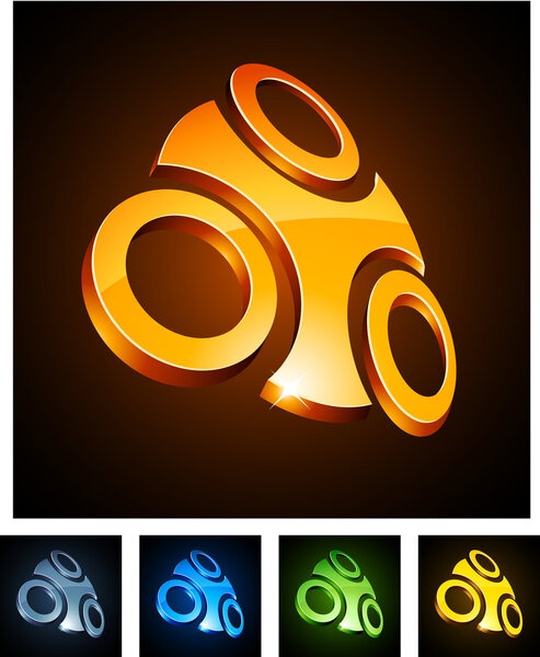 3d vibrant emblems.