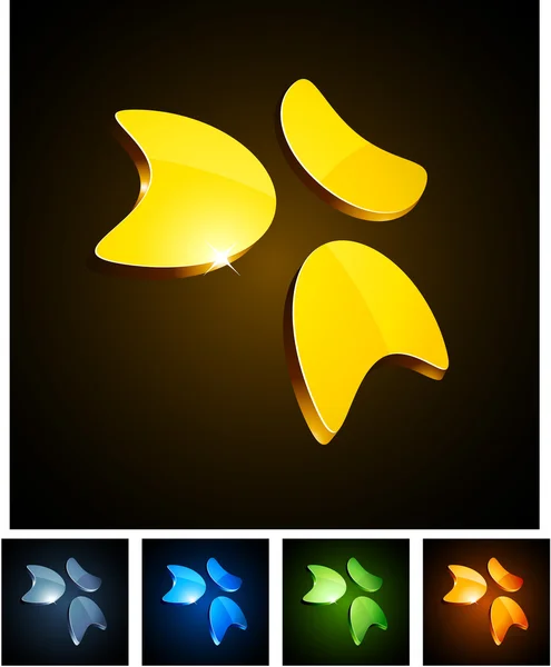 Emblèmes vibrants 3d . — Image vectorielle