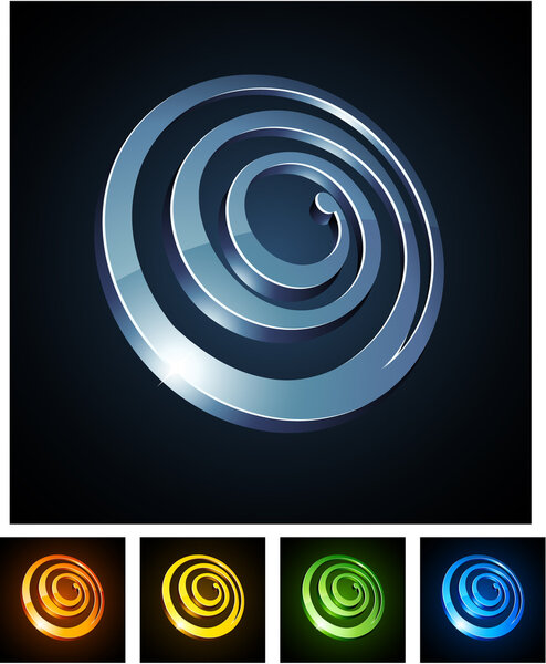 3d spiral emblems.