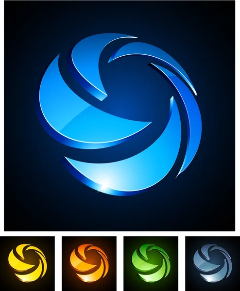 Emblèmes de rotation 3d . — Image vectorielle