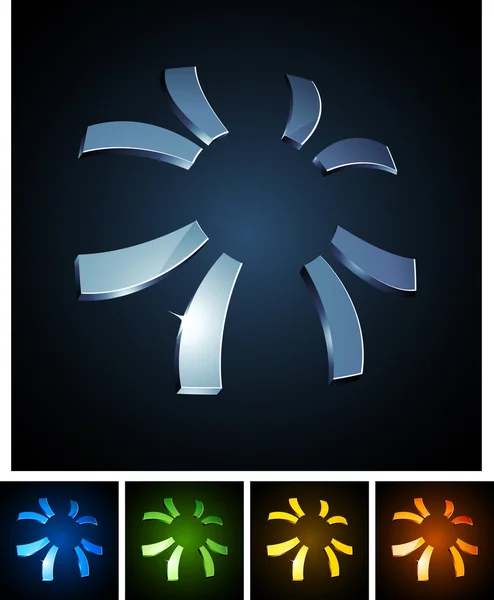 Emblèmes de soleil 3d . — Image vectorielle