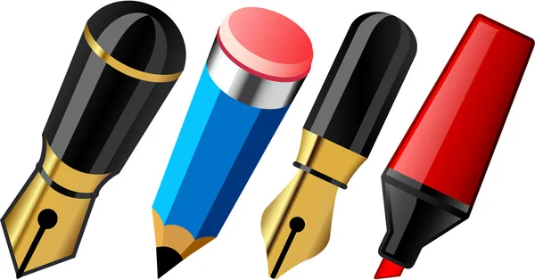 Caneta, lápis e marcador . —  Vetores de Stock