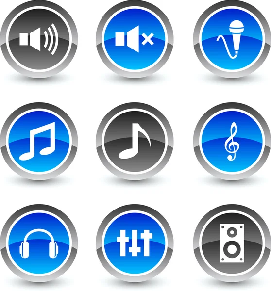 Audio ikony. — Stockový vektor