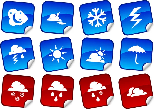 Weather stickers. — Stock Vector