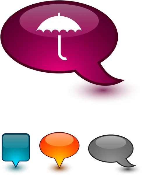 Parapluie discours icônes BD . — Image vectorielle