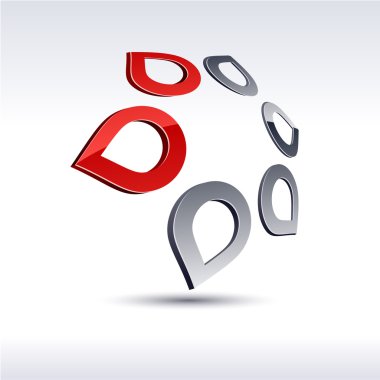 Abstract 3d rotate icon. clipart