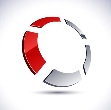 Abstract 3d round icon. clipart