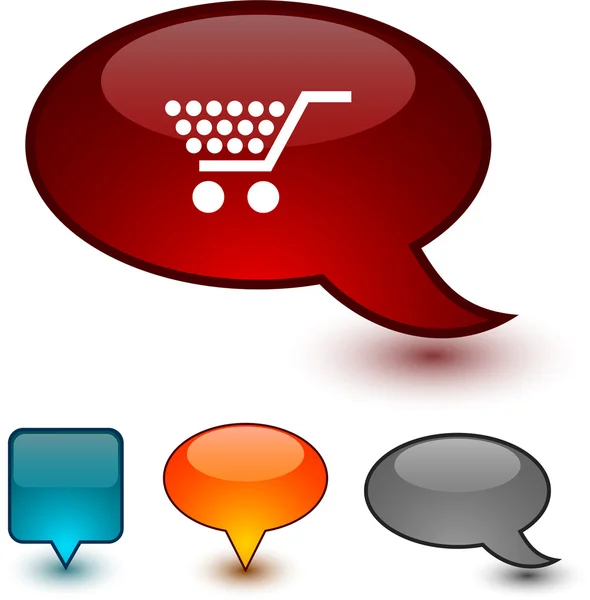 Shopping discours icônes BD . — Image vectorielle