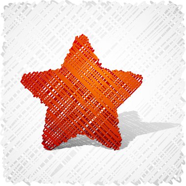 Scribbled orange five-star. clipart