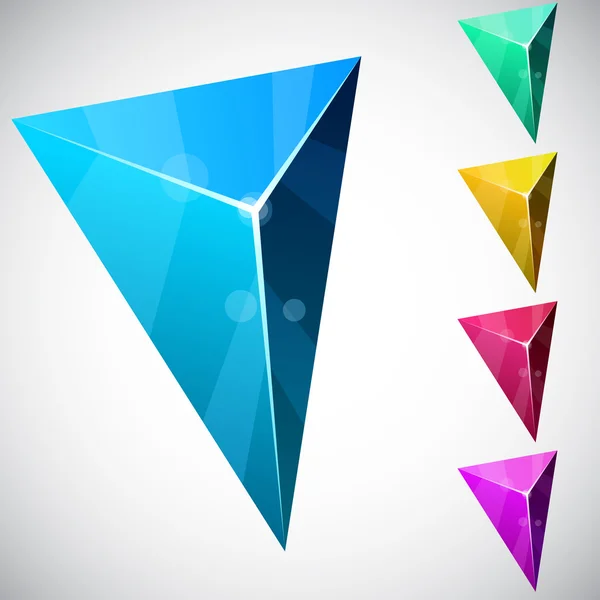 Pirámide vibrante triangular . — Vector de stock