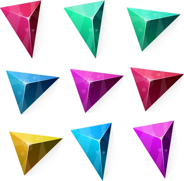 Pirámide vibrante triangular . — Vector de stock