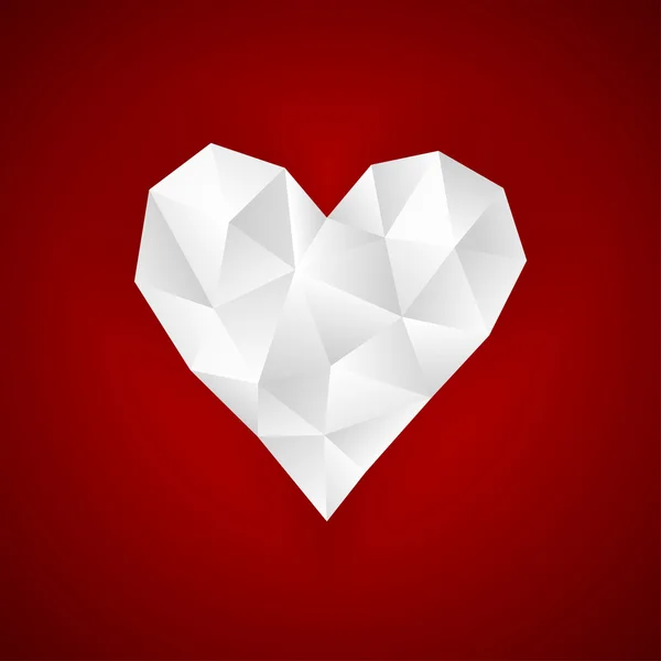 Corazón de origami . — Vector de stock