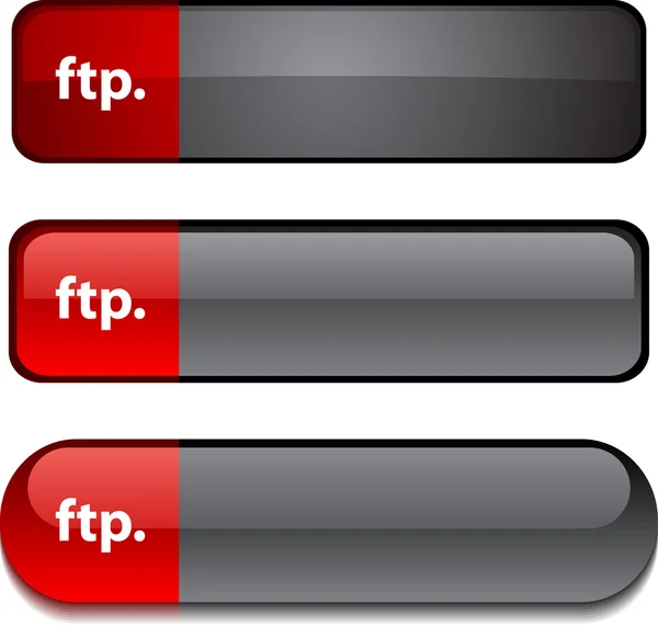 Set di pulsanti FTP . — Vettoriale Stock