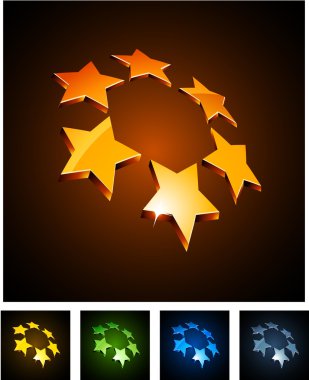 3d vibrant constellation emblems. clipart