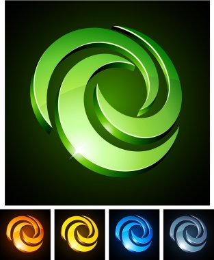 3d swirl emblems. clipart