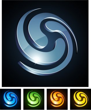 3d swirl emblems. clipart