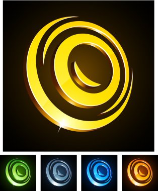 3d round emblems. clipart