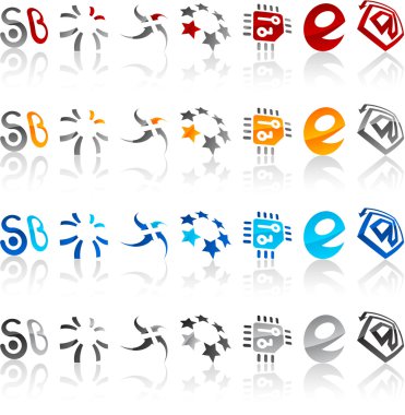 Set of modern emblems. clipart