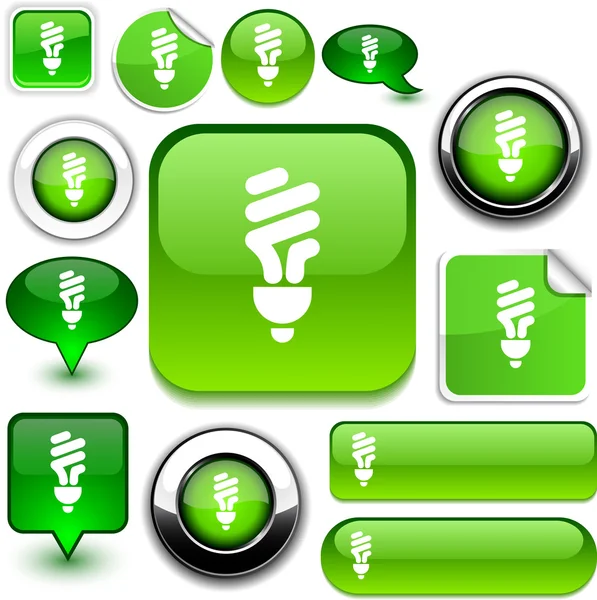 Ampoule fluorescente signes verts . — Image vectorielle
