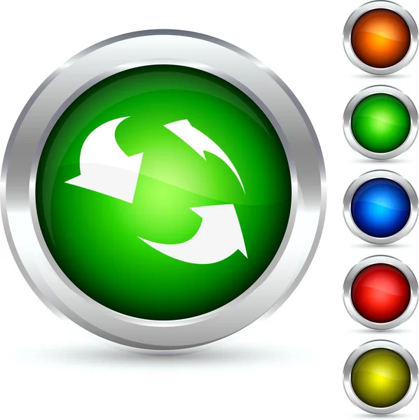 Recycling knop. — Stockvector