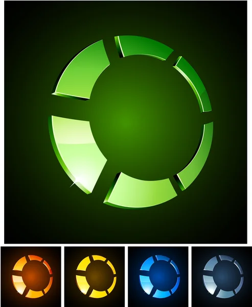 3d vibrant ring emblems. — Stock Vector
