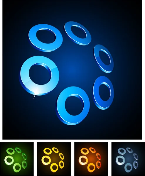 Cirklar pulserande emblem. — Stock vektor
