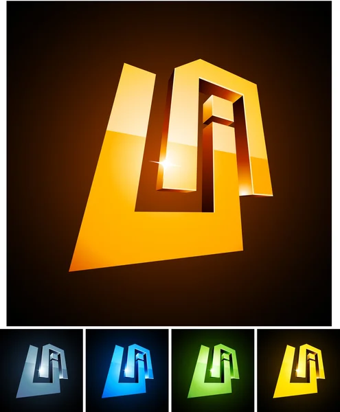 UA vibrant emblems. — Stock Vector