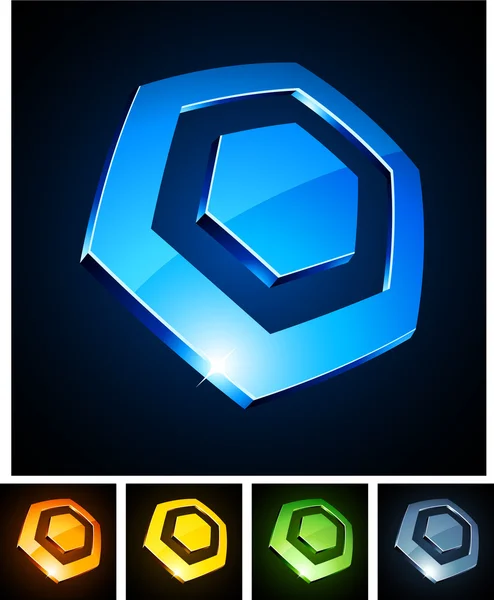 Hexagonal vibrant emblems. — Stock Vector
