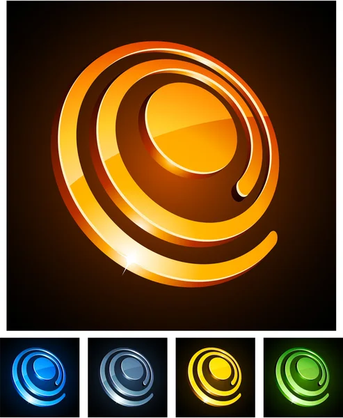 Spirales vibrantes 3d . — Image vectorielle