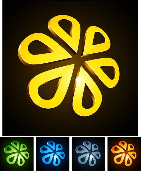 3d flower emblems. — Stock Vector