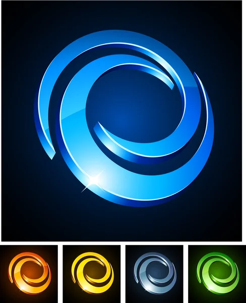 Swirl vibrant emblems. — Stock Vector