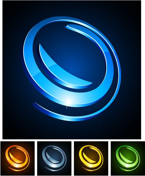 3D-ronde emblemen. — Stockvector
