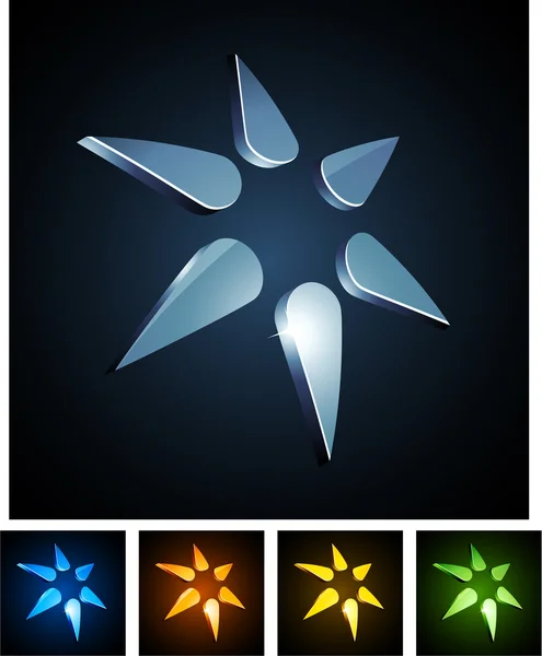 3D-ster emblemen. — Stockvector