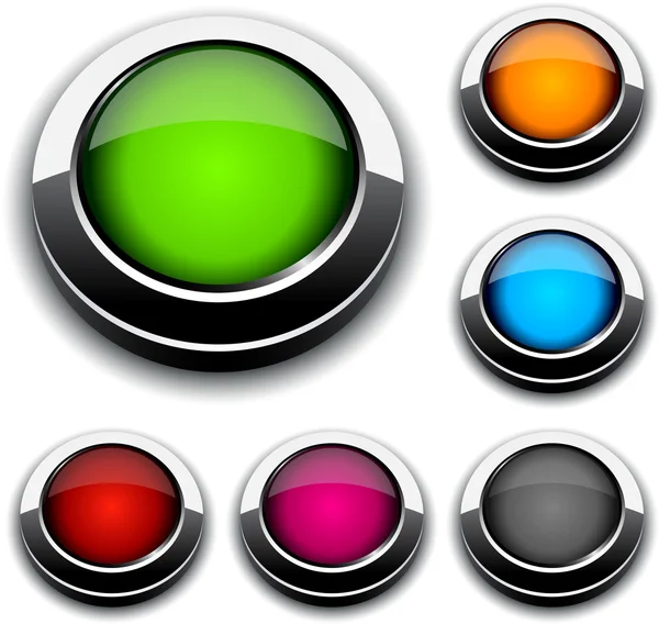 Round 3d buttons. — Stock Vector