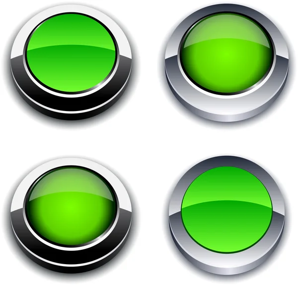 Botones verdes 3d . — Vector de stock