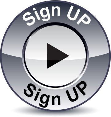 Sign up round button. clipart