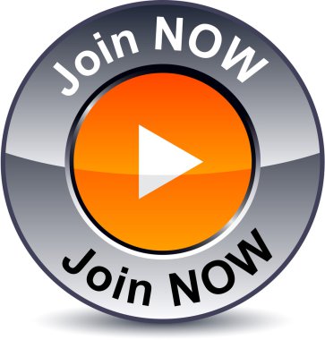 Join now round button. clipart