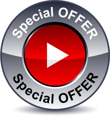 Special offer round button. clipart