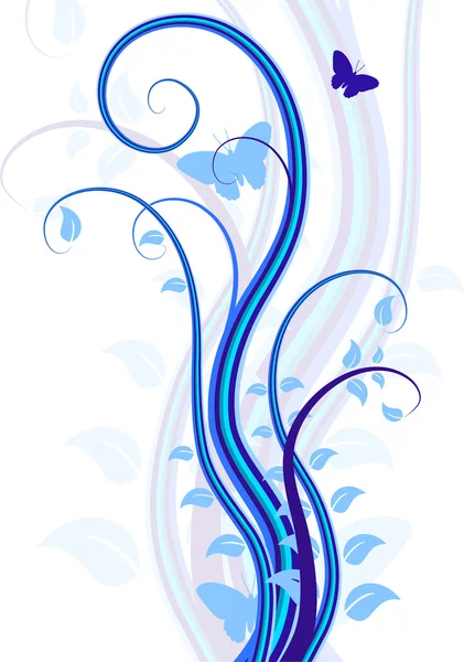 Fond floral bleu . — Image vectorielle