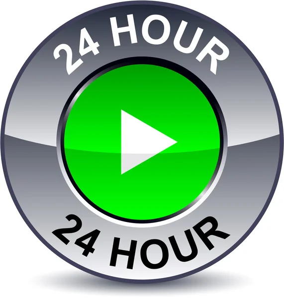24 hour round button. — Stock Vector